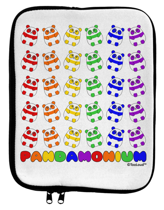Pandamonium Rainbow Pandas 9 x 11.5 Tablet Sleeve by TooLoud-TooLoud-White-Black-Davson Sales