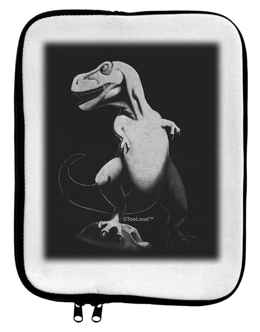 Tyrannosaurus Rex Design - Grayscale 9 x 11.5 Tablet Sleeve by TooLoud-TooLoud-White-Black-Davson Sales