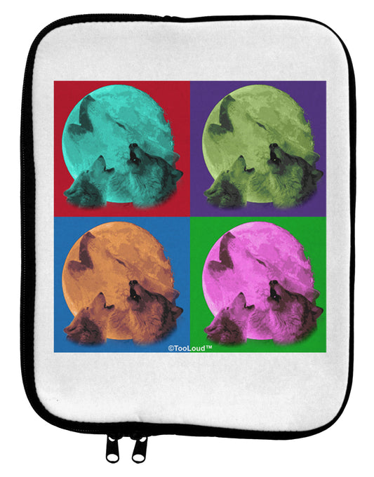 Three Wolves Howling - Pop-Art #1 9 x 11.5 Tablet Sleeve by TooLoud-TooLoud-White-Black-Davson Sales