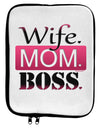 TooLoud Wife Mom Boss 9 x 11.5 Tablet Sleeve-TooLoud-White-Black-Davson Sales