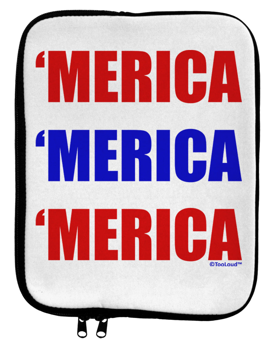 Merica Merica Merica - Red and Blue 9 x 11.5 Tablet Sleeve by TooLoud-TooLoud-White-Black-Davson Sales