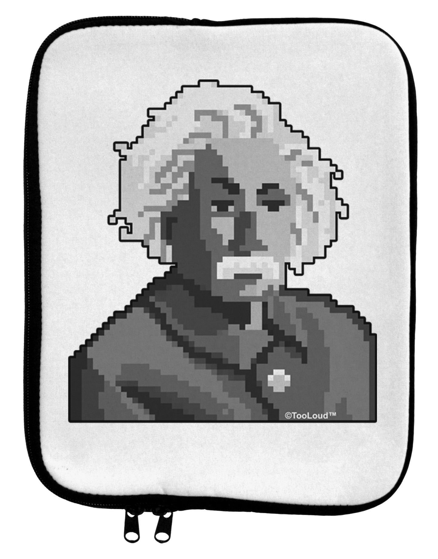 Pixel Albert Design 9 x 11.5 Tablet Sleeve by TooLoud-TooLoud-White-Black-Davson Sales