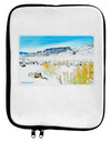 CO Snow Scene Watercolor 9 x 11.5 Tablet Sleeve-TooLoud-White-Black-Davson Sales