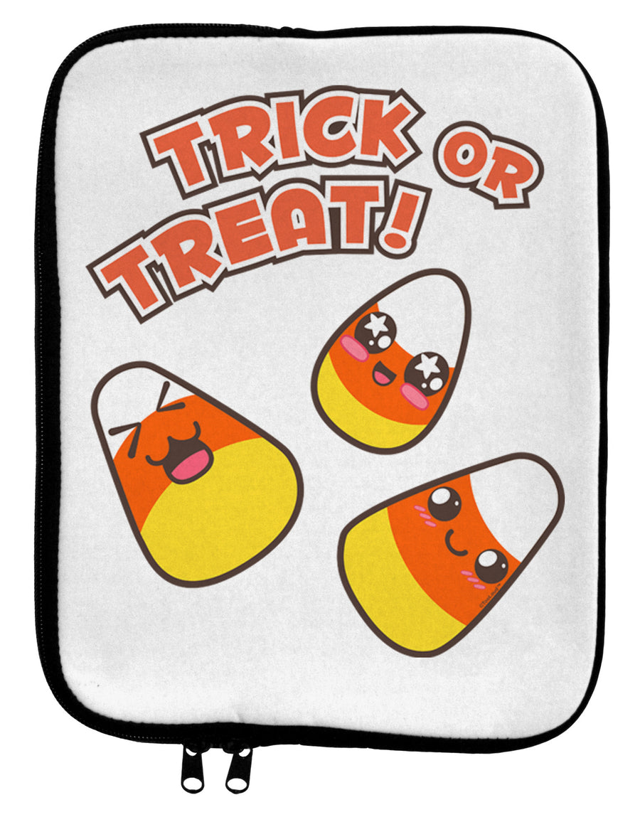 Trick or Treat Cute Candy Corn Halloween 9 x 11.5 Tablet Sleeve-TooLoud-White-Black-Davson Sales