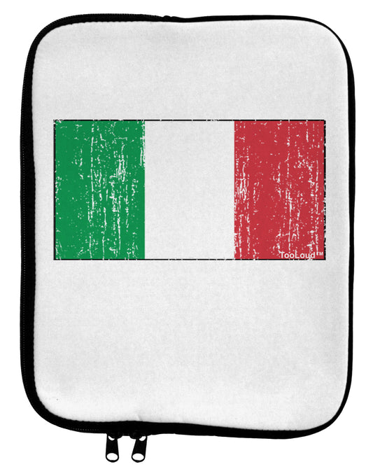Italian Flag - Distressed 9 x 11.5 Tablet Sleeve by TooLoud-TooLoud-White-Black-Davson Sales