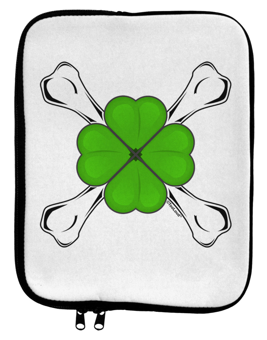 Clover and Crossbones 9 x 11.5 Tablet Sleeve by TooLoud-TooLoud-White-Black-Davson Sales