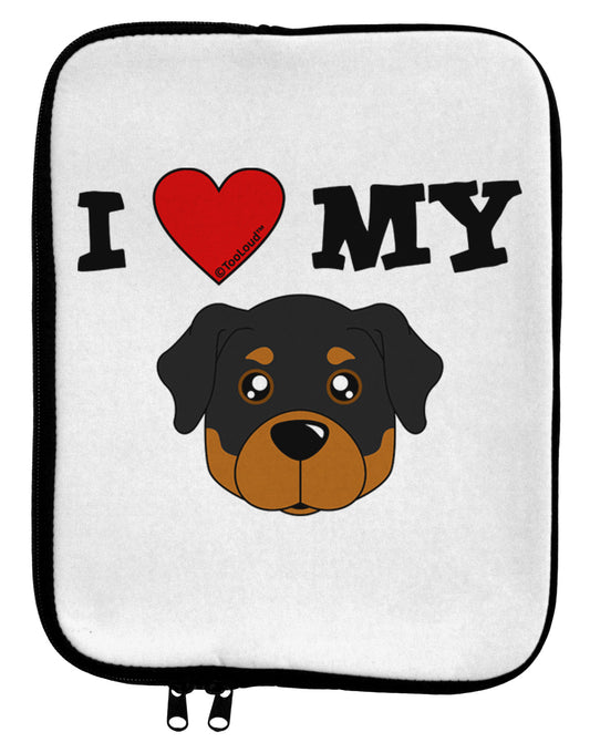 I Heart My - Cute Rottweiler Dog 9 x 11.5 Tablet Sleeve by TooLoud-TooLoud-White-Black-Davson Sales