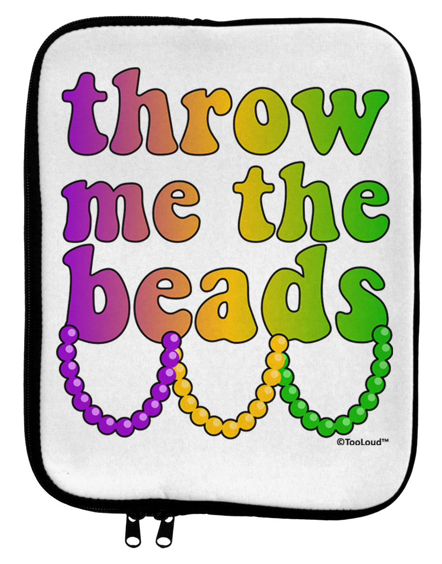 Throw Me The Beads - Mardi Gras 9 x 11.5 Tablet Sleeve by TooLoud-TooLoud-White-Black-Davson Sales