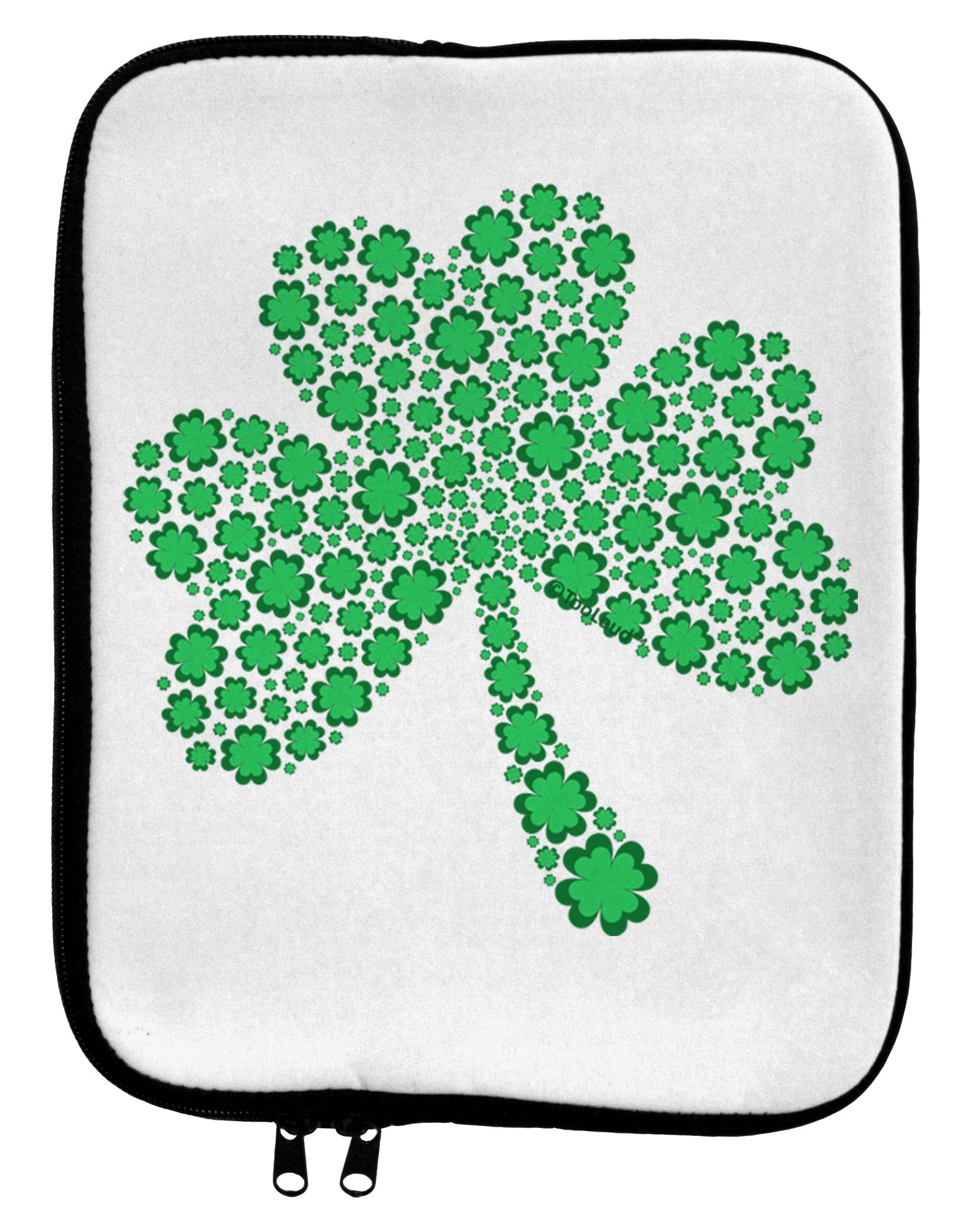 St. Patrick's Day Shamrock Design - Shamrocks 9 x 11.5 Tablet Sleeve by TooLoud-TooLoud-White-Black-Davson Sales
