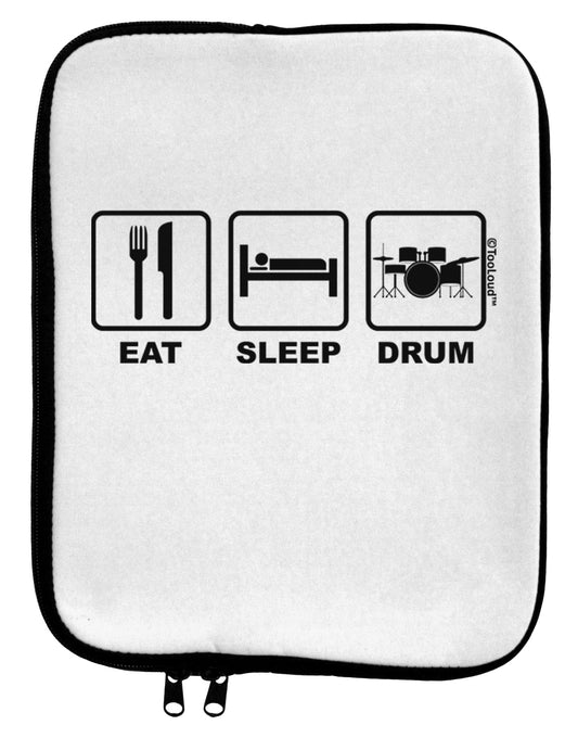 Eat Sleep Drum Design 9 x 11.5 Tablet Sleeve by TooLoud-TooLoud-White-Black-Davson Sales