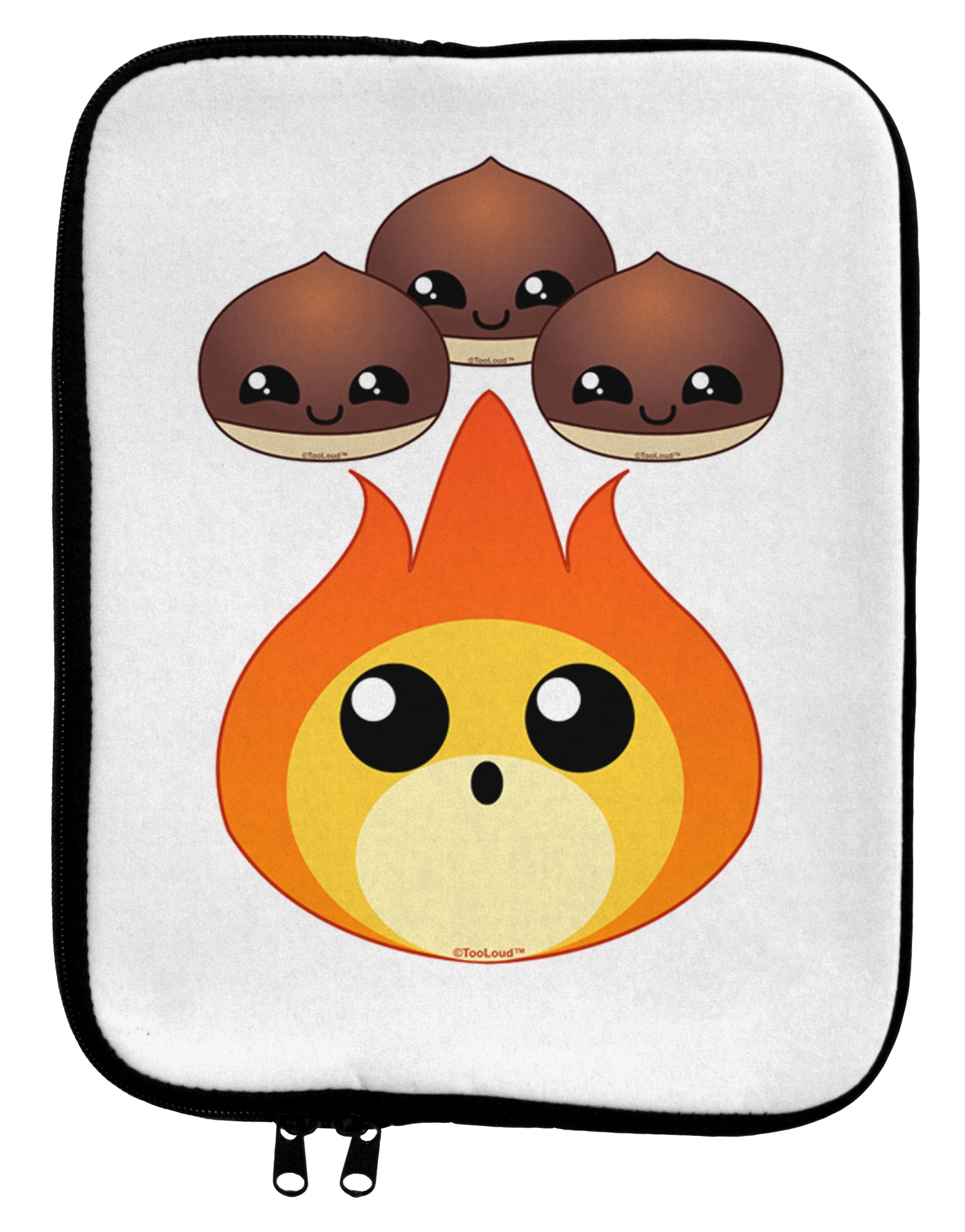 Cute Chestnuts Roasting - Christmas 9 x 11.5 Tablet Sleeve-TooLoud-White-Black-Davson Sales