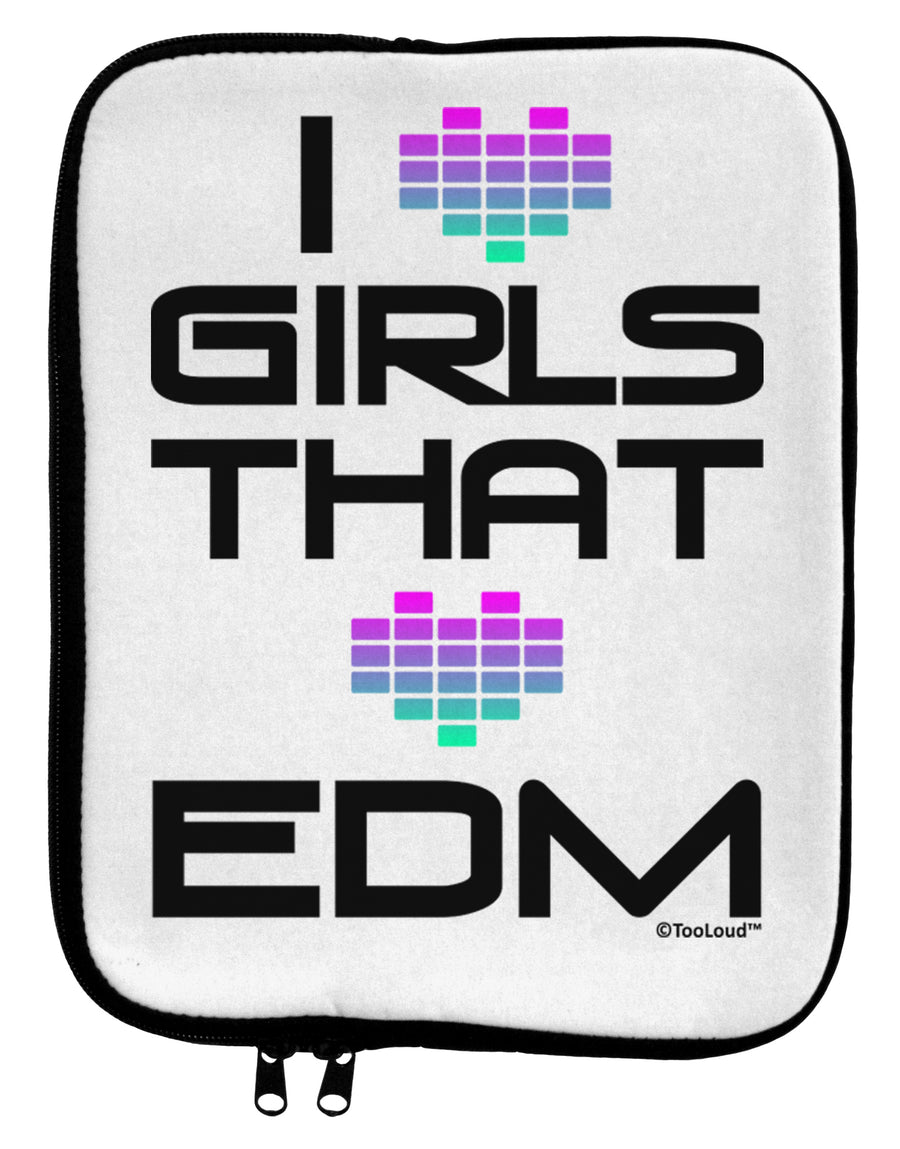 I Heart Girls That Heart EDM 9 x 11.5 Tablet Sleeve by TooLoud-TooLoud-White-Black-Davson Sales