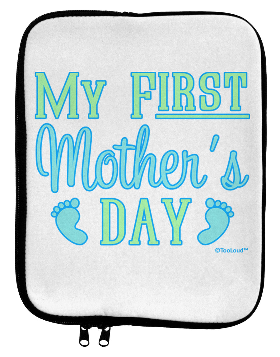 My First Mother's Day - Baby Feet - Blue 9 x 11.5 Tablet Sleeve by TooLoud-TooLoud-White-Black-Davson Sales