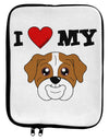 I Heart My - Cute Bulldog - Red 9 x 11.5 Tablet Sleeve by TooLoud-TooLoud-White-Black-Davson Sales
