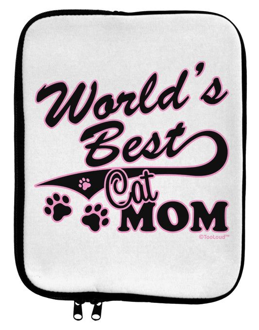 World's Best Cat Mom 9 x 11.5 Tablet Sleeve by TooLoud-TooLoud-White-Black-Davson Sales