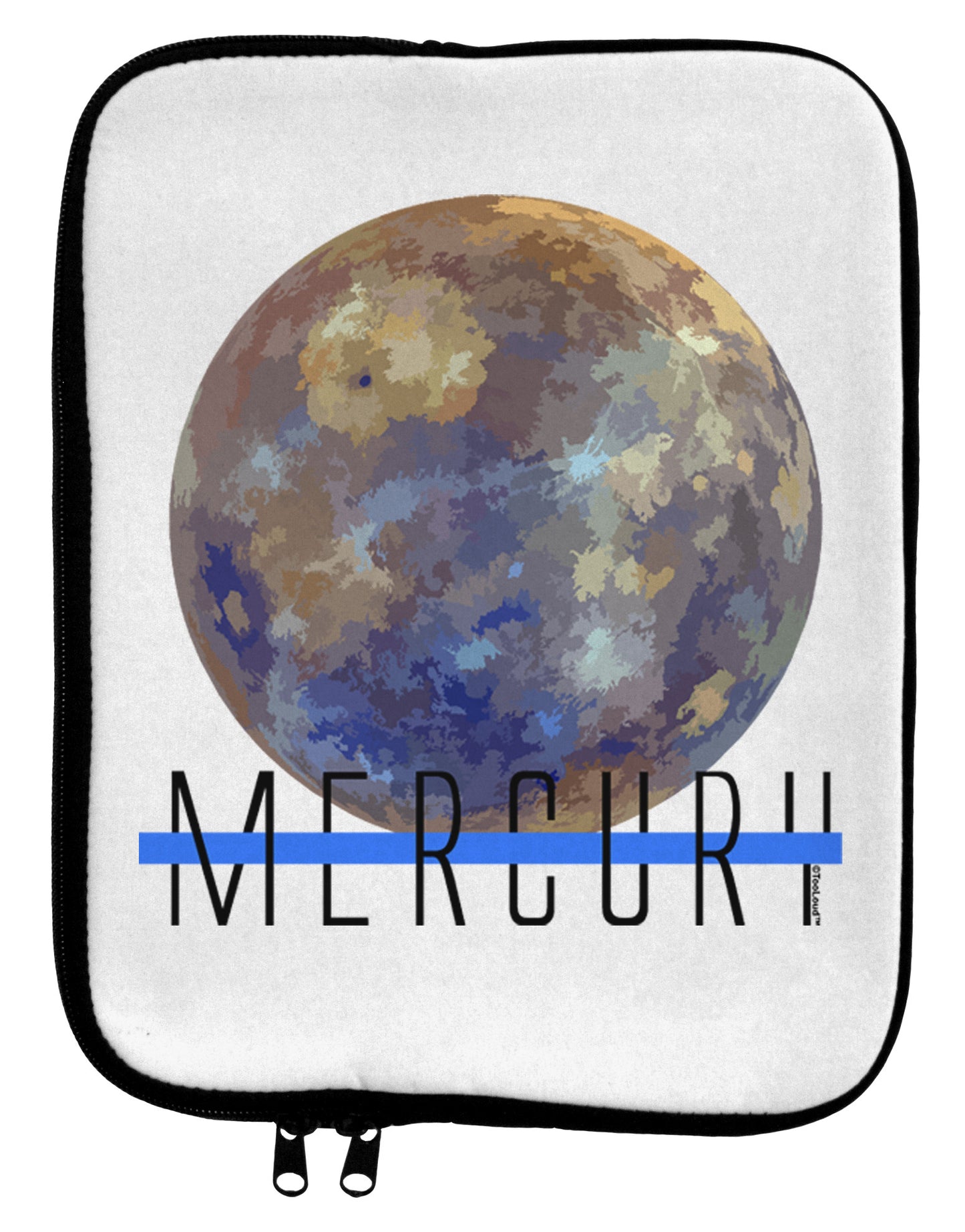Planet Mercury Text 9 x 11.5 Tablet Sleeve by TooLoud-TooLoud-White-Black-Davson Sales