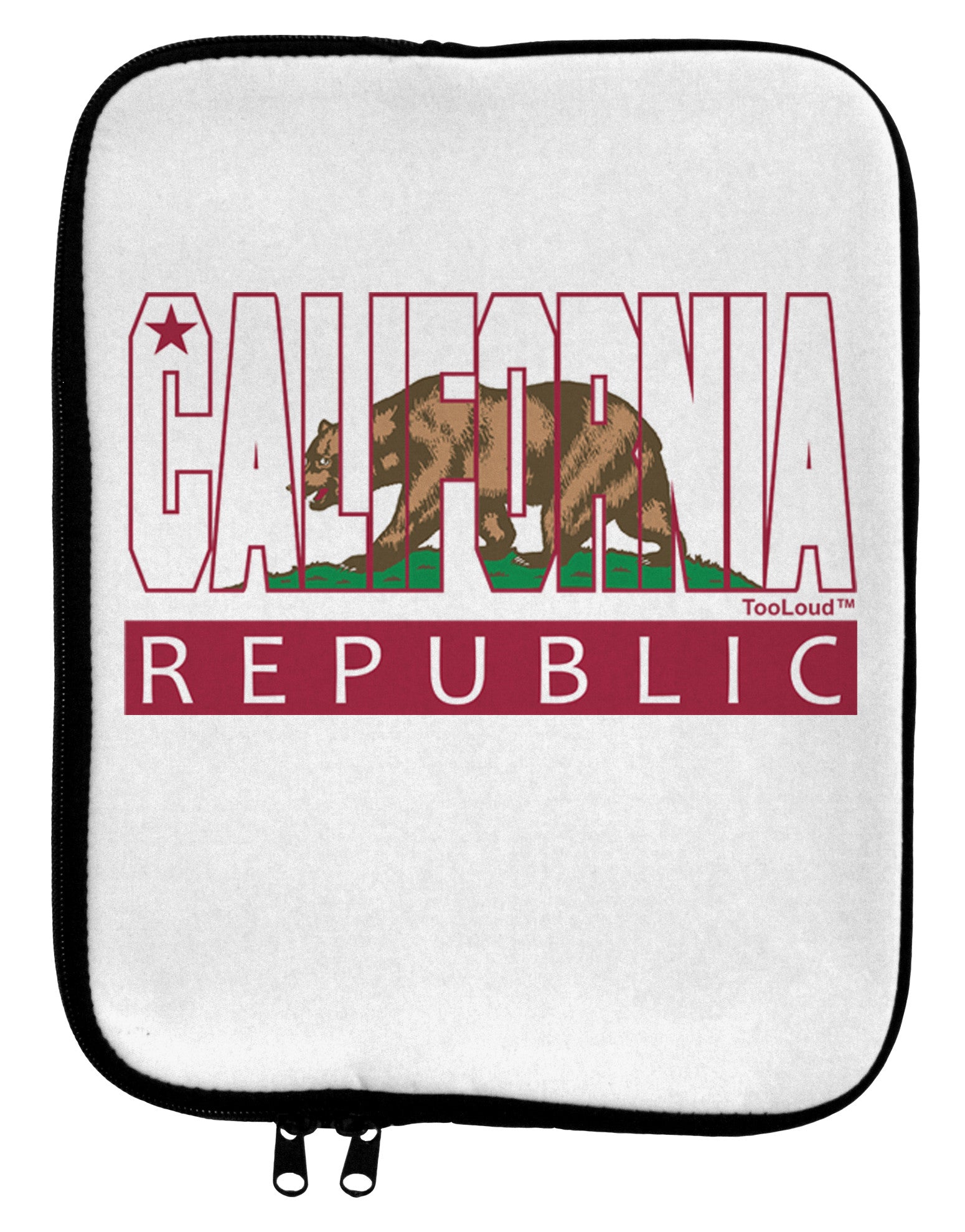 California Design #1 9 x 11.5 Tablet Sleeve by TooLoud-TooLoud-White-Black-Davson Sales