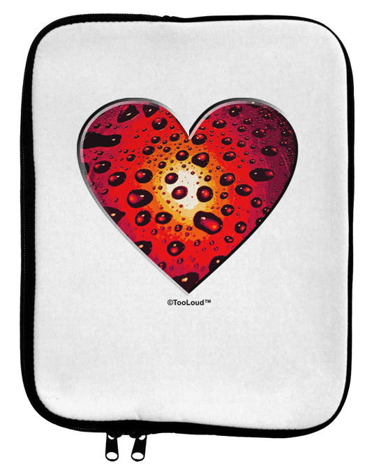 Water Droplet Heart Red 9 x 11.5 Tablet Sleeve by TooLoud-TooLoud-White-Black-Davson Sales