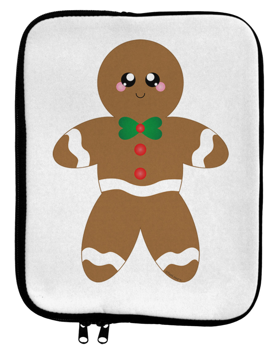 Cute Gingerbread Man Christmas 9 x 11.5 Tablet Sleeve-TooLoud-White-Black-Davson Sales