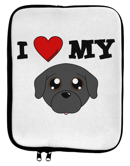 I Heart My - Cute Pug Dog - Black 9 x 11.5 Tablet Sleeve by TooLoud-TooLoud-White-Black-Davson Sales
