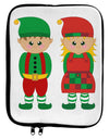 Cute Elf Couple Christmas 9 x 11.5 Tablet Sleeve-TooLoud-White-Black-Davson Sales