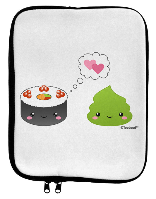 Cute Sushi and Wasabi Love 9 x 11.5 Tablet Sleeve by TooLoud-TooLoud-White-Black-Davson Sales