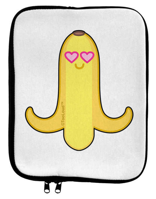 Infatuated Banana - Heart Eyes 9 x 11.5 Tablet Sleeve by TooLoud-TooLoud-White-Black-Davson Sales