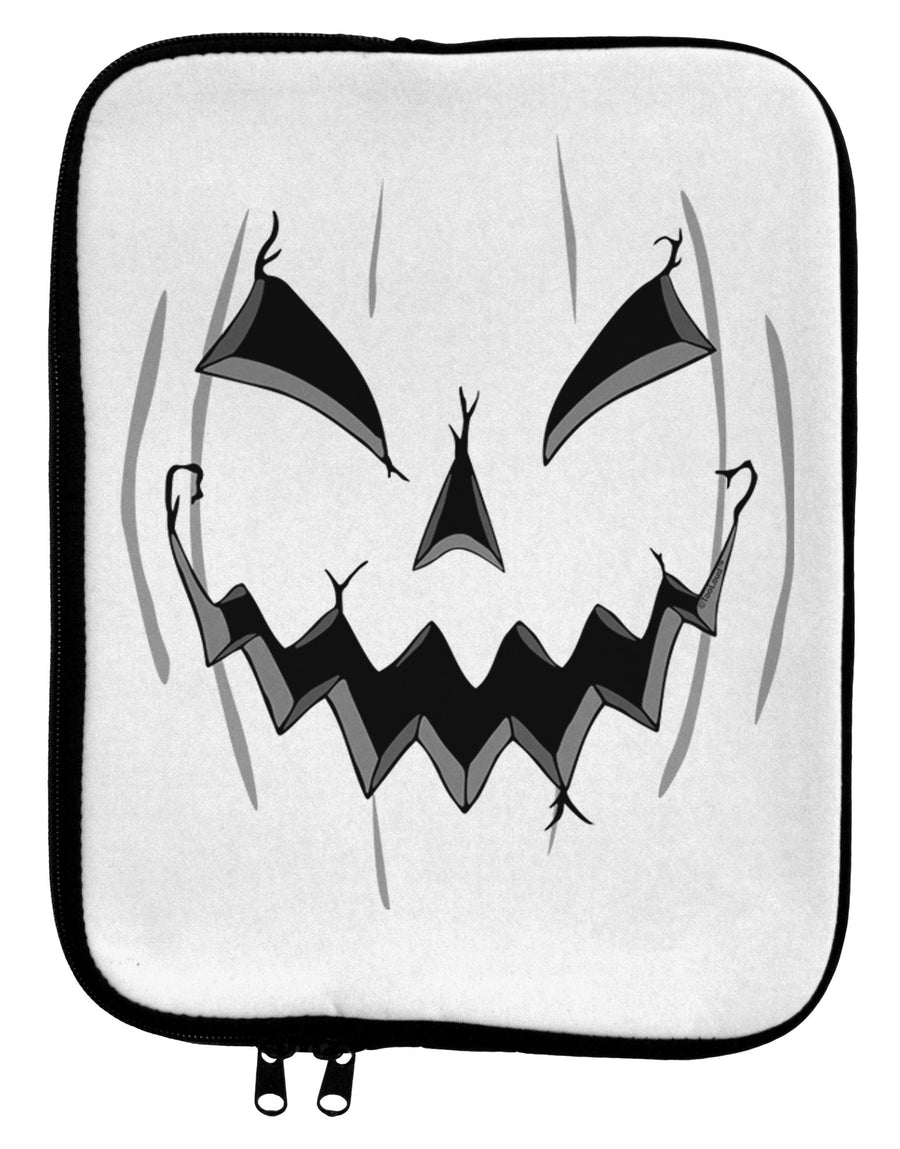 Halloween Scary Evil Jack O Lantern Pumpkin 9 x 11.5 Tablet Sleeve-TooLoud-White-Black-Davson Sales