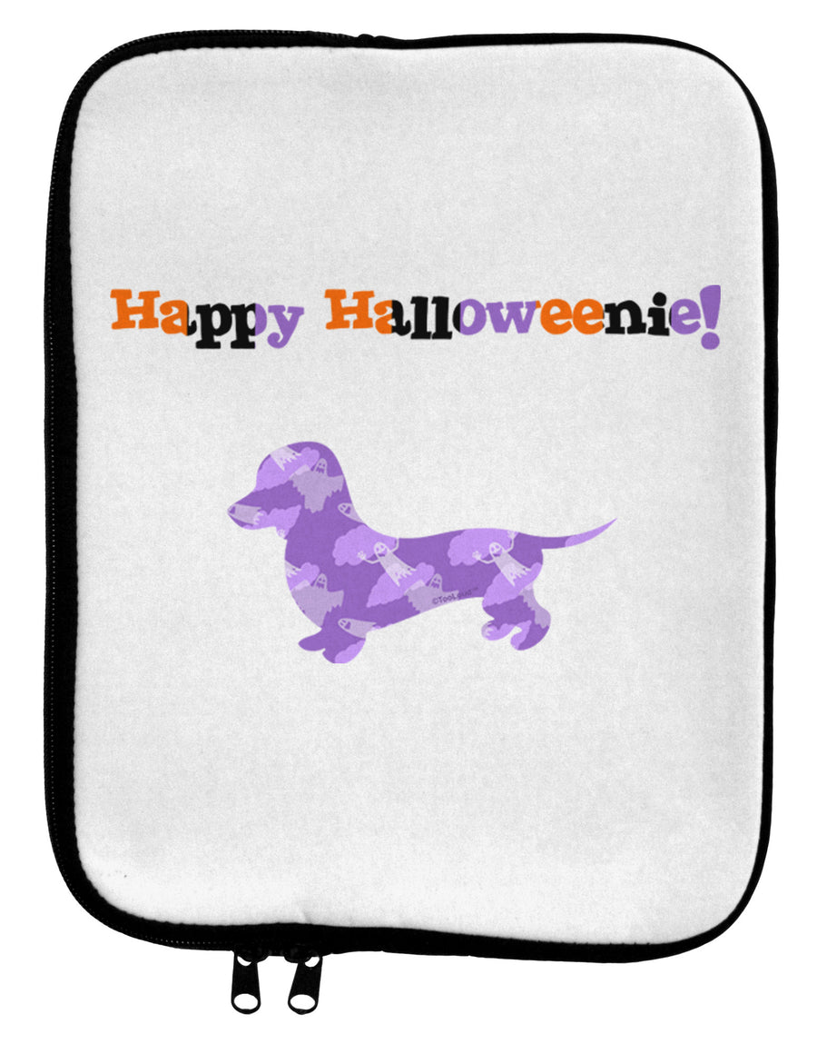 Happy Halloweenie Doxie Dog Halloween 9 x 11.5 Tablet Sleeve-TooLoud-White-Black-Davson Sales
