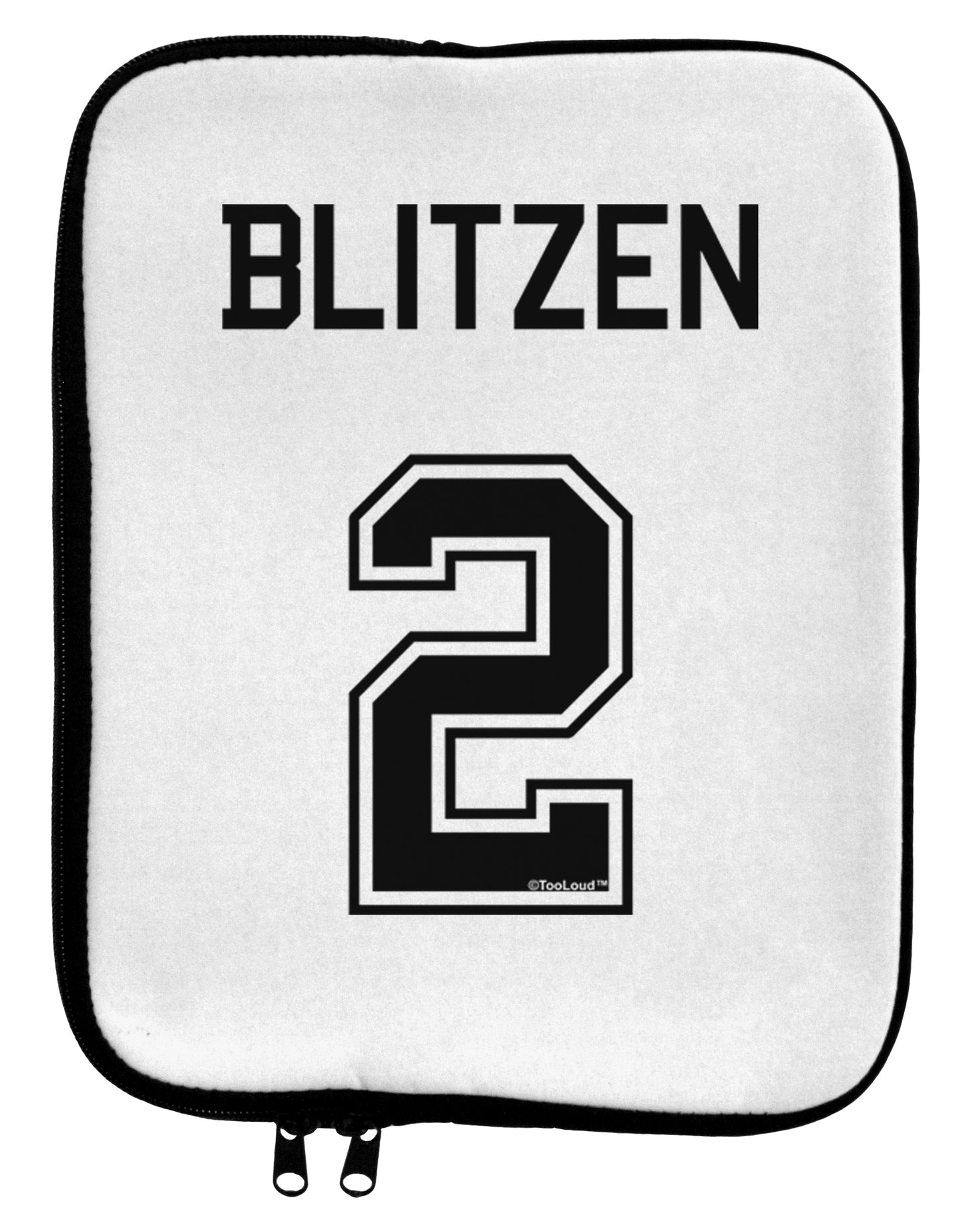 Reindeer Jersey - Blitzen 2 9 x 11.5 Tablet Sleeve-TooLoud-White-Black-Davson Sales