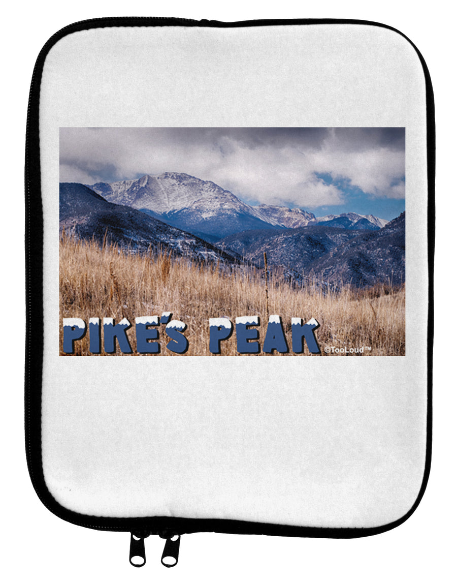 Pikes Peak CO Mountains Text 9 x 11.5 Tablet Sleeve by TooLoud-TooLoud-White-Black-Davson Sales