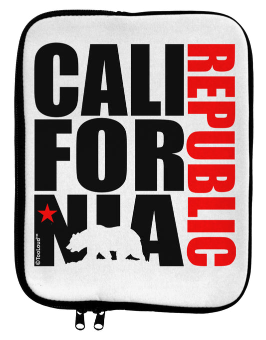 California Republic Design - California Red Star and Bear 9 x 11.5 Tablet Sleeve by TooLoud-TooLoud-White-Black-Davson Sales