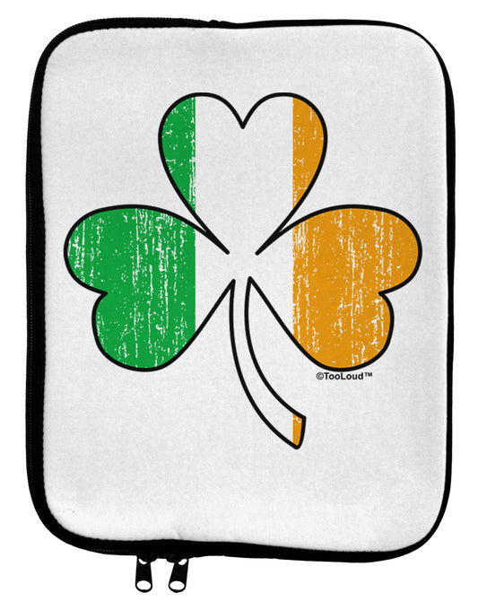 Irish Flag - Shamrock Distressed 9 x 11.5 Tablet Sleeve by TooLoud-TooLoud-White-Black-Davson Sales