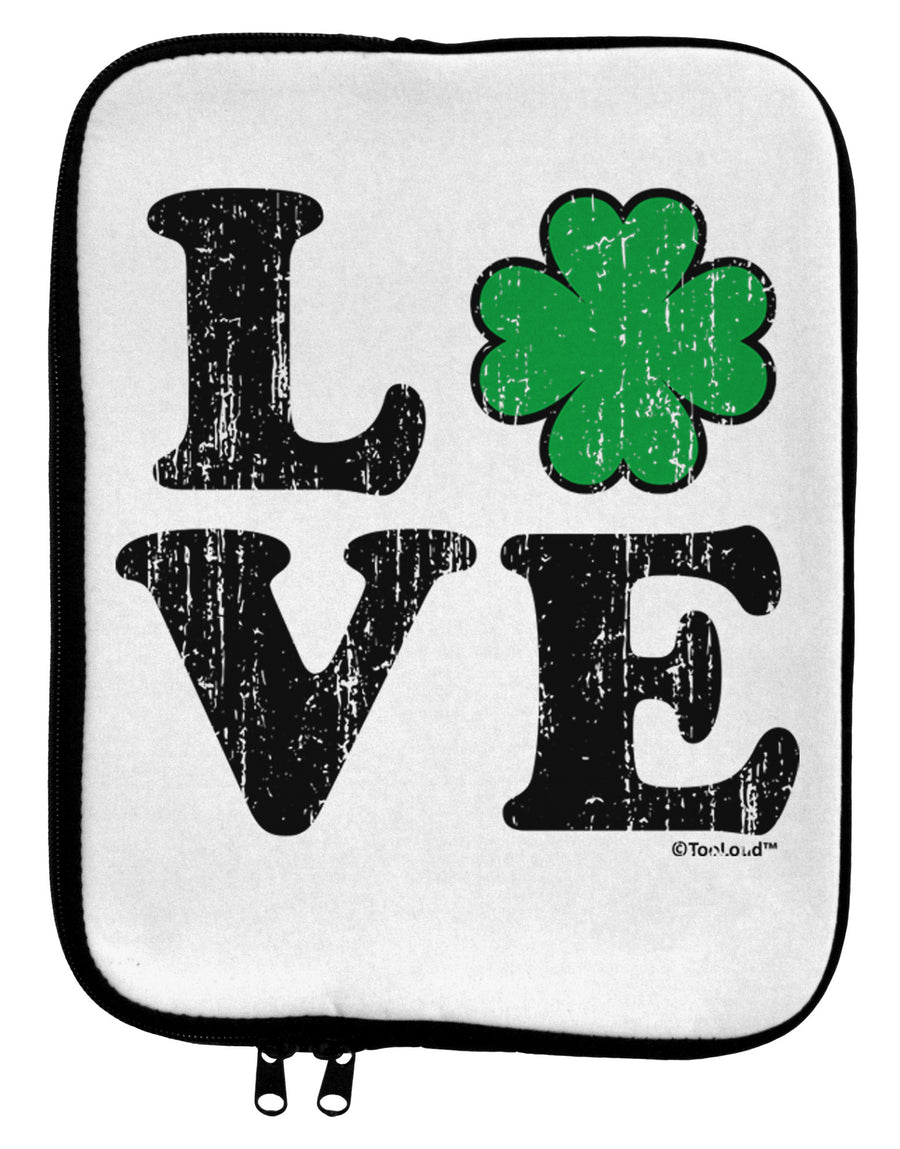 Irish Love - Distressed 9 x 11.5 Tablet Sleeve by TooLoud-TooLoud-White-Black-Davson Sales