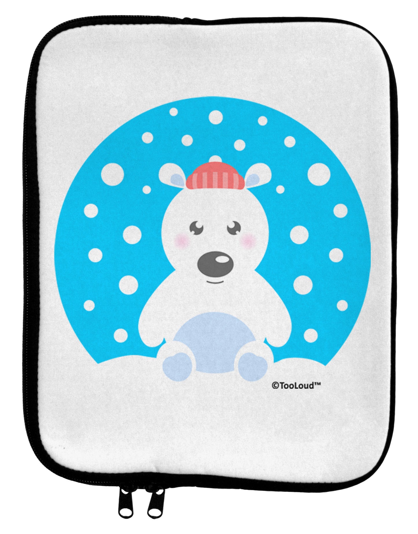 Cute Polar Bear - Christmas 9 x 11.5 Tablet Sleeve by TooLoud-TooLoud-White-Black-Davson Sales