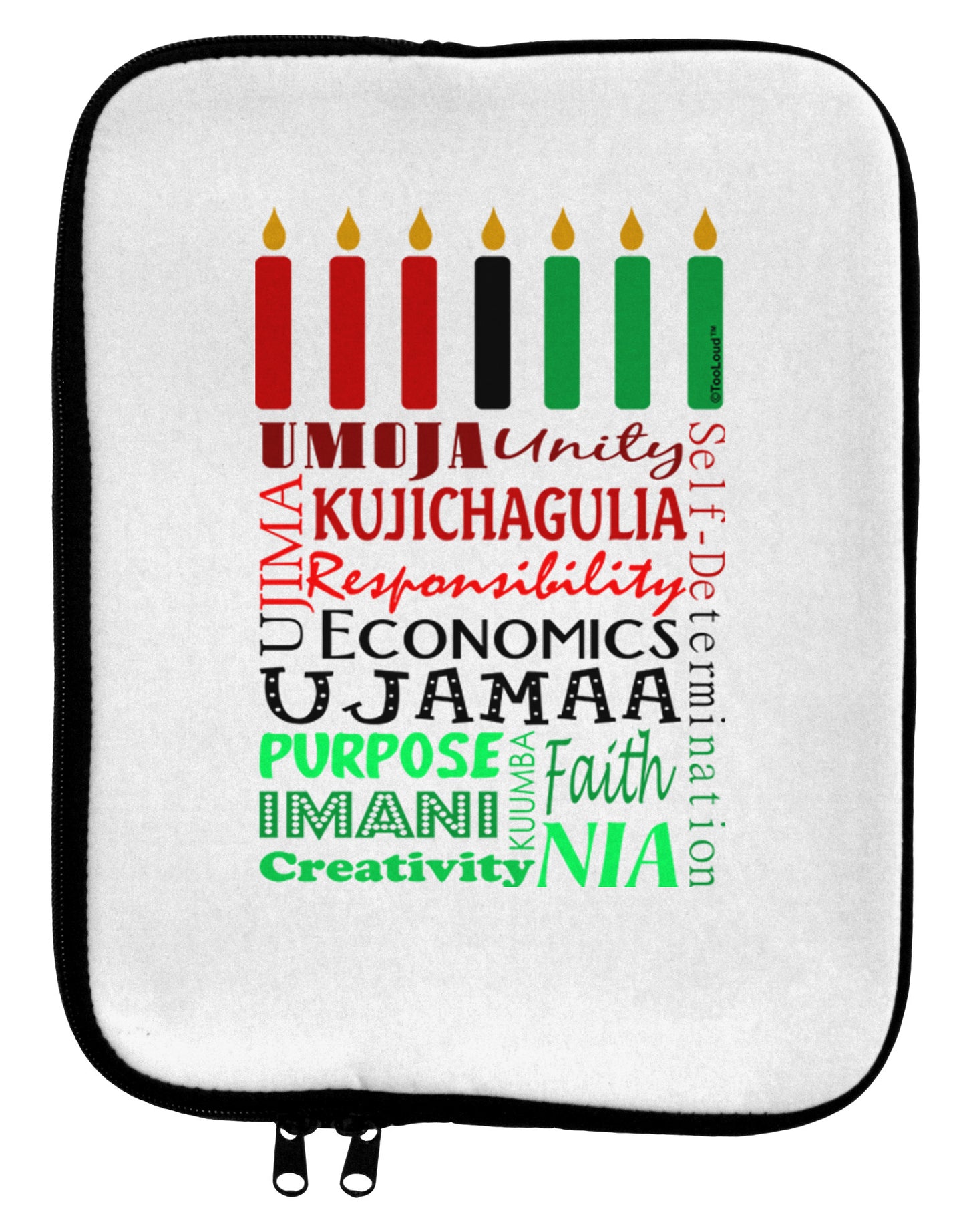 7 Principles Box 9 x 11.5 Tablet Sleeve-TooLoud-White-Black-Davson Sales