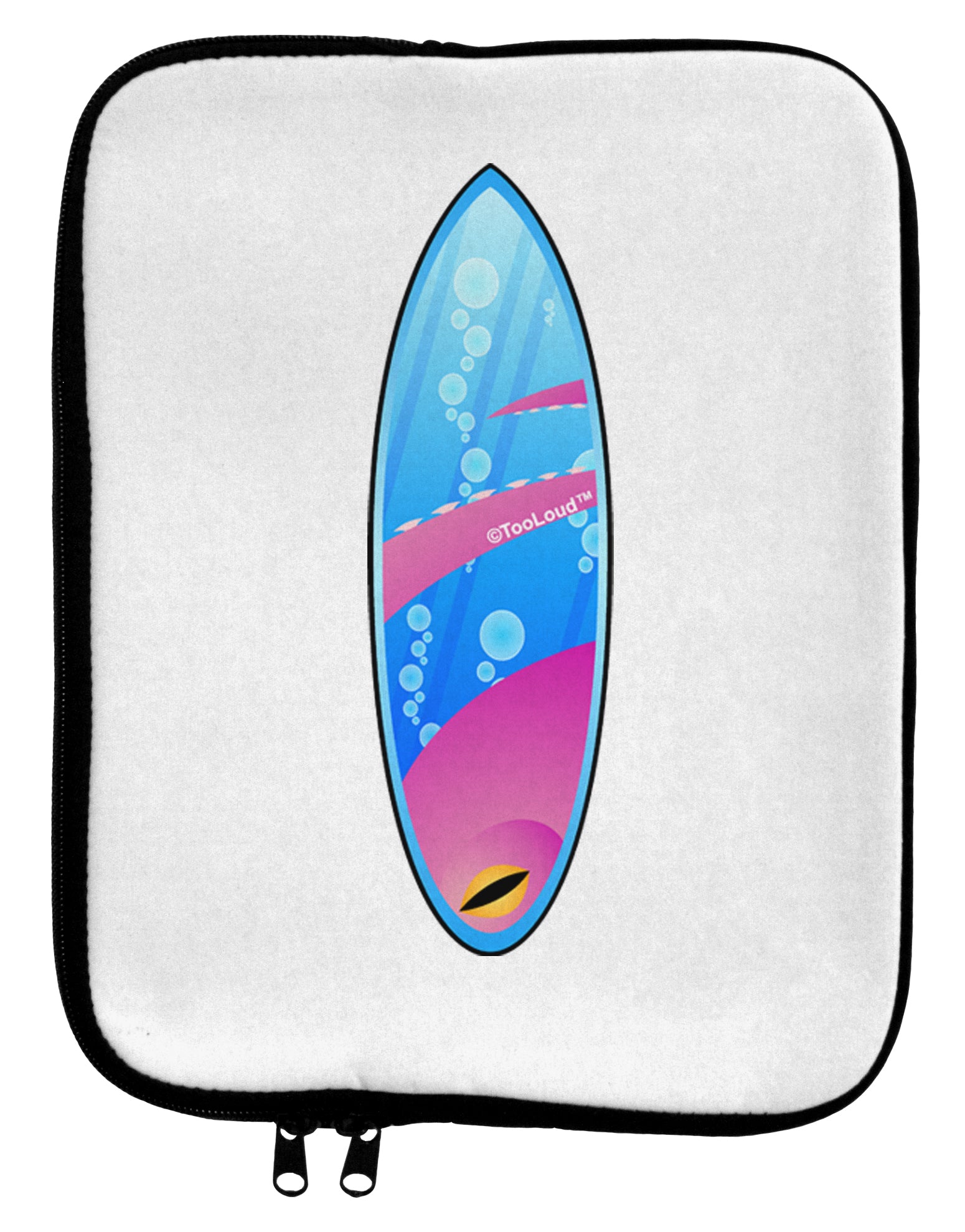 Octopus Surfboard 9 x 11.5 Tablet Sleeve by TooLoud-TooLoud-White-Black-Davson Sales