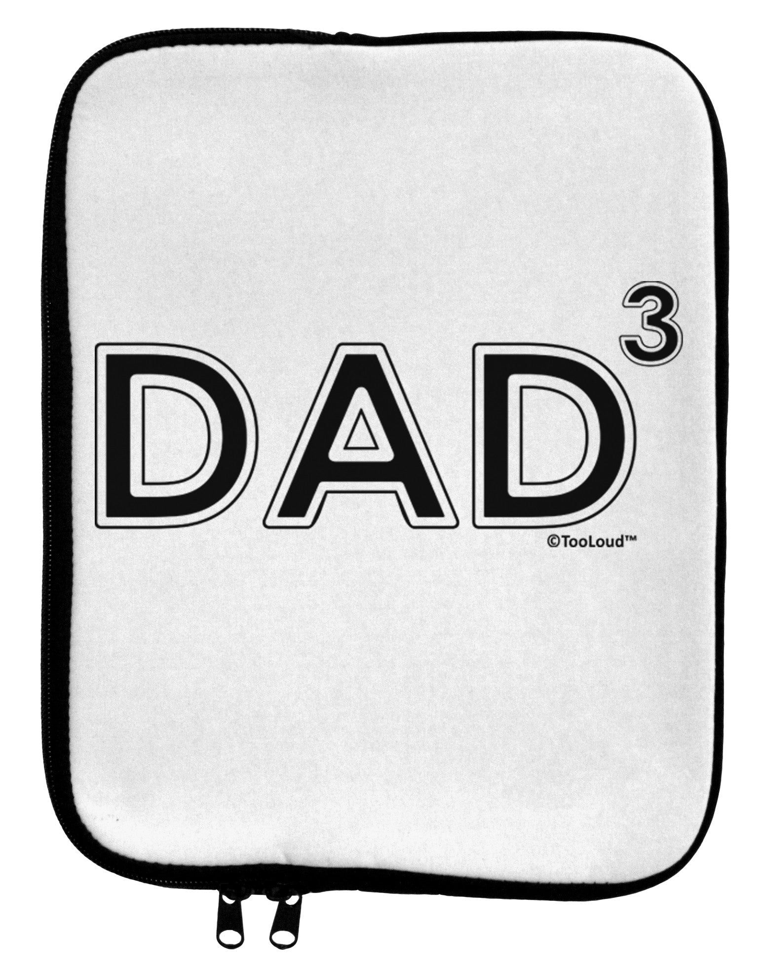 Dad Cubed - Dad of Three 9 x 11.5 Tablet Sleeve by TooLoud-TooLoud-White-Black-Davson Sales