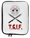 Scary Mask With Machete - TGIF 9 x 11.5 Tablet Sleeve-TooLoud-White-Black-Davson Sales