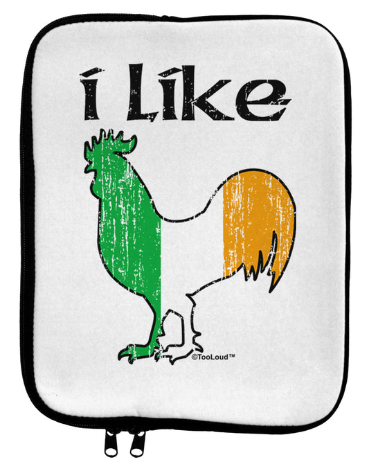 I Like Irish Rooster Silhouette 9 x 11.5 Tablet Sleeve by TooLoud-TooLoud-White-Black-Davson Sales