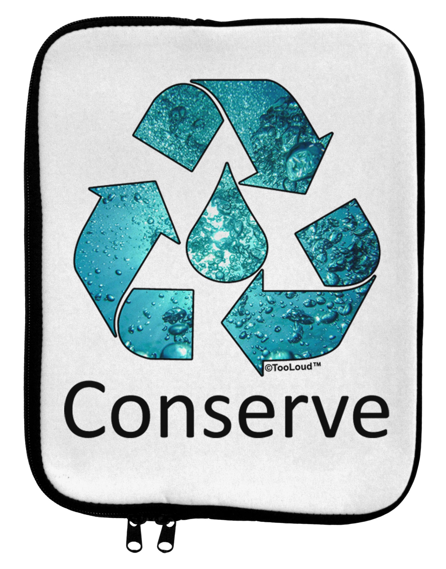 Water Conservation Text 9 x 11.5 Tablet Sleeve by TooLoud-TooLoud-White-Black-Davson Sales
