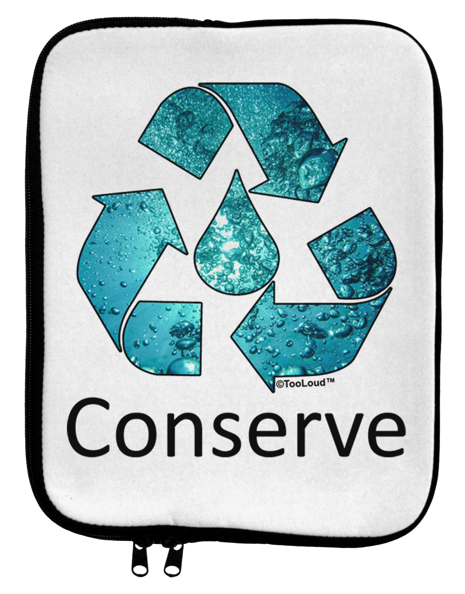 Water Conservation Text 9 x 11.5 Tablet Sleeve by TooLoud-TooLoud-White-Black-Davson Sales