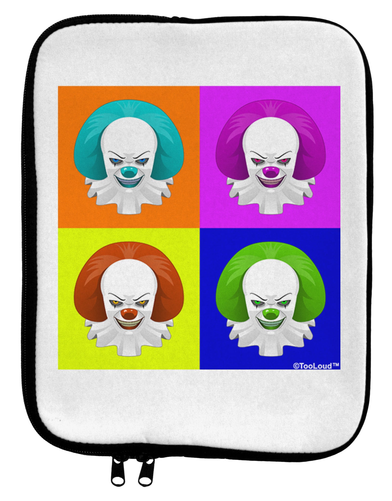 Clown Face Pop Art 9 x 11.5 Tablet Sleeve by TooLoud-TooLoud-White-Black-Davson Sales