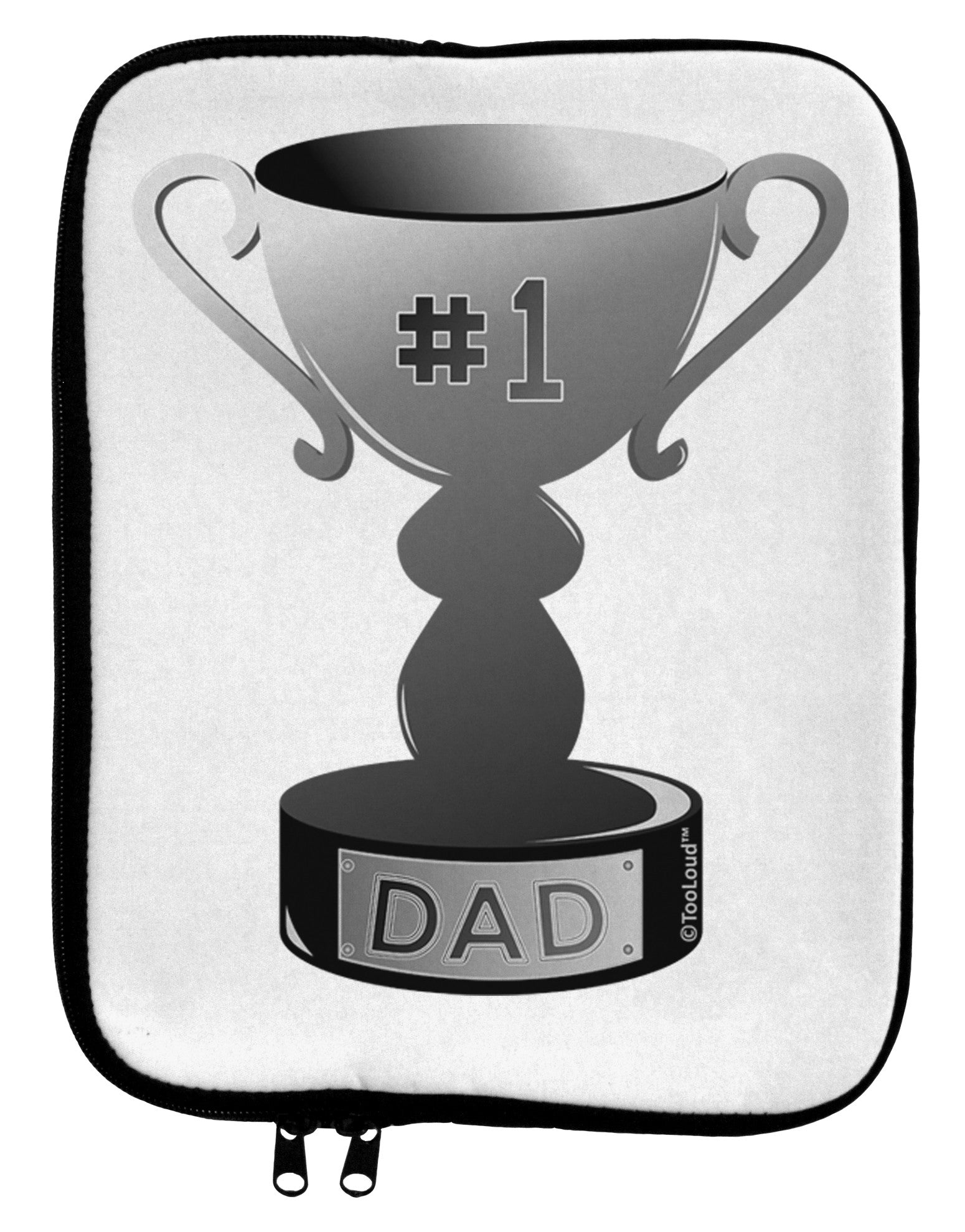 Number One Dad Trophy - Grayscale 9 x 11.5 Tablet Sleeve by TooLoud-TooLoud-White-Black-Davson Sales