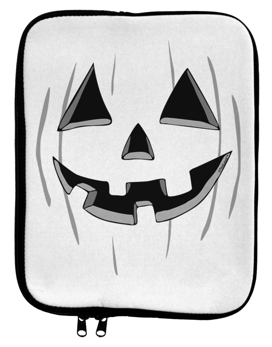 Halloween Pumpkin Smile Jack O Lantern 9 x 11.5 Tablet Sleeve-TooLoud-White-Black-Davson Sales