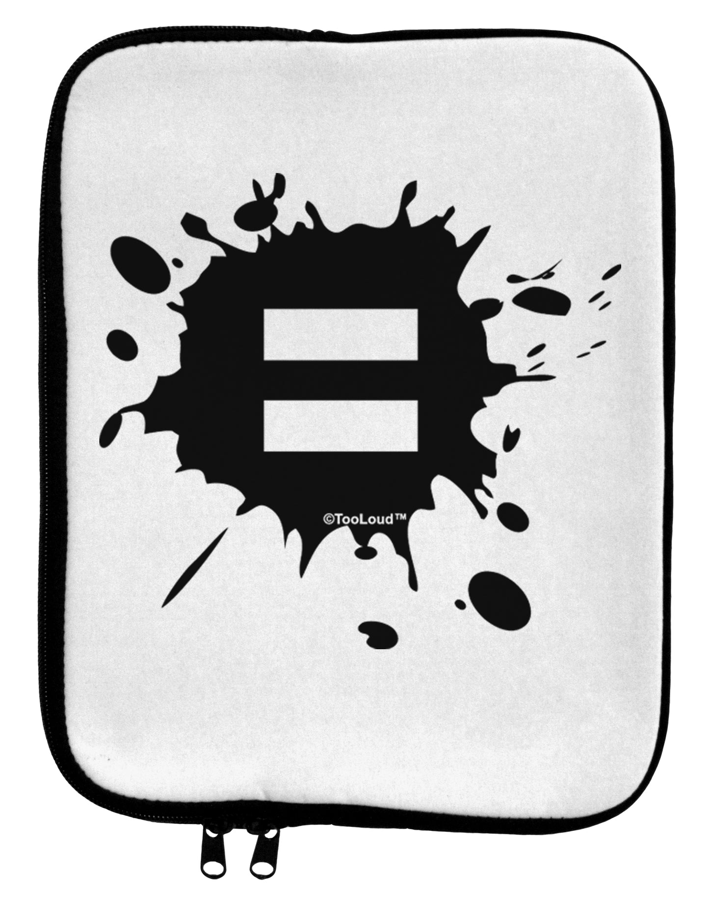 Equal Paint Splatter 9 x 11.5 Tablet Sleeve by TooLoud-TooLoud-White-Black-Davson Sales
