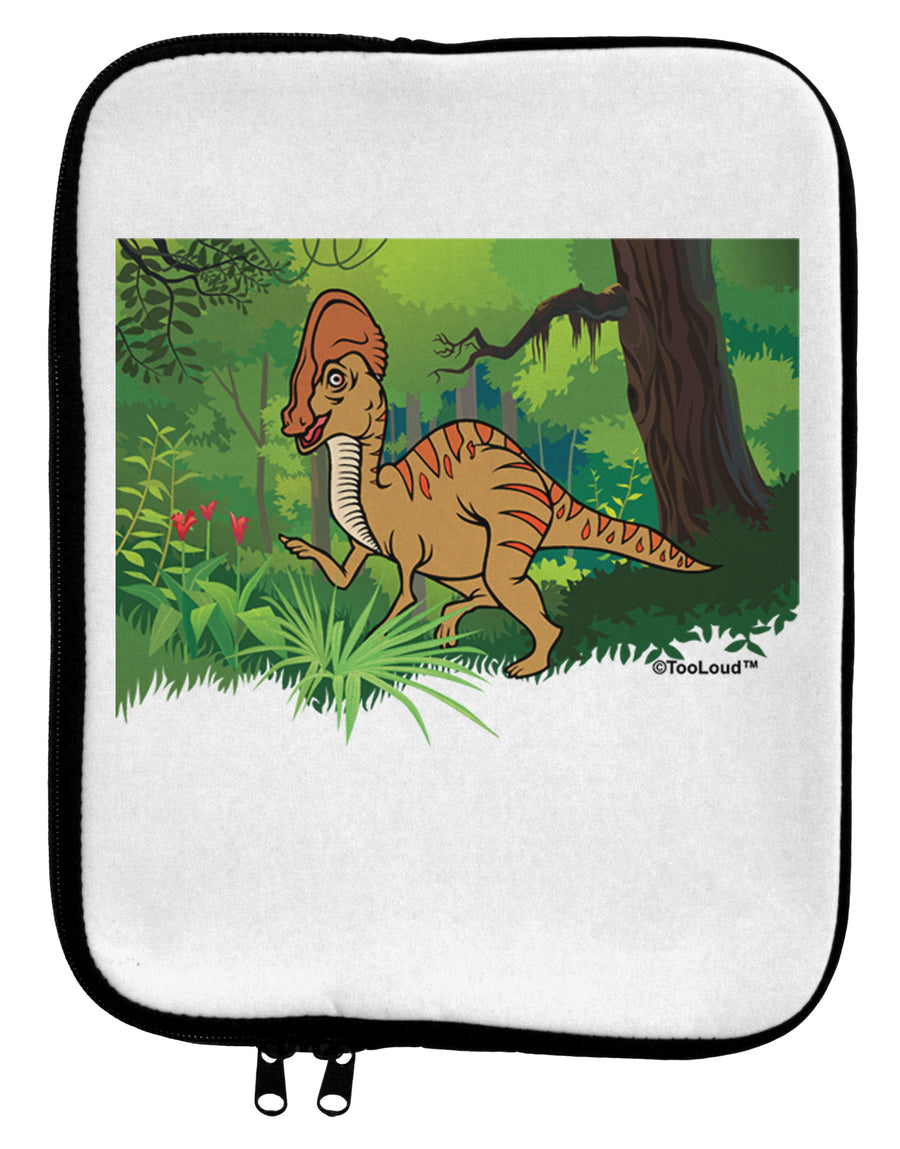 Parasaurolophus Walkeri - Without Name 9 x 11.5 Tablet Sleeve by TooLoud-TooLoud-White-Black-Davson Sales