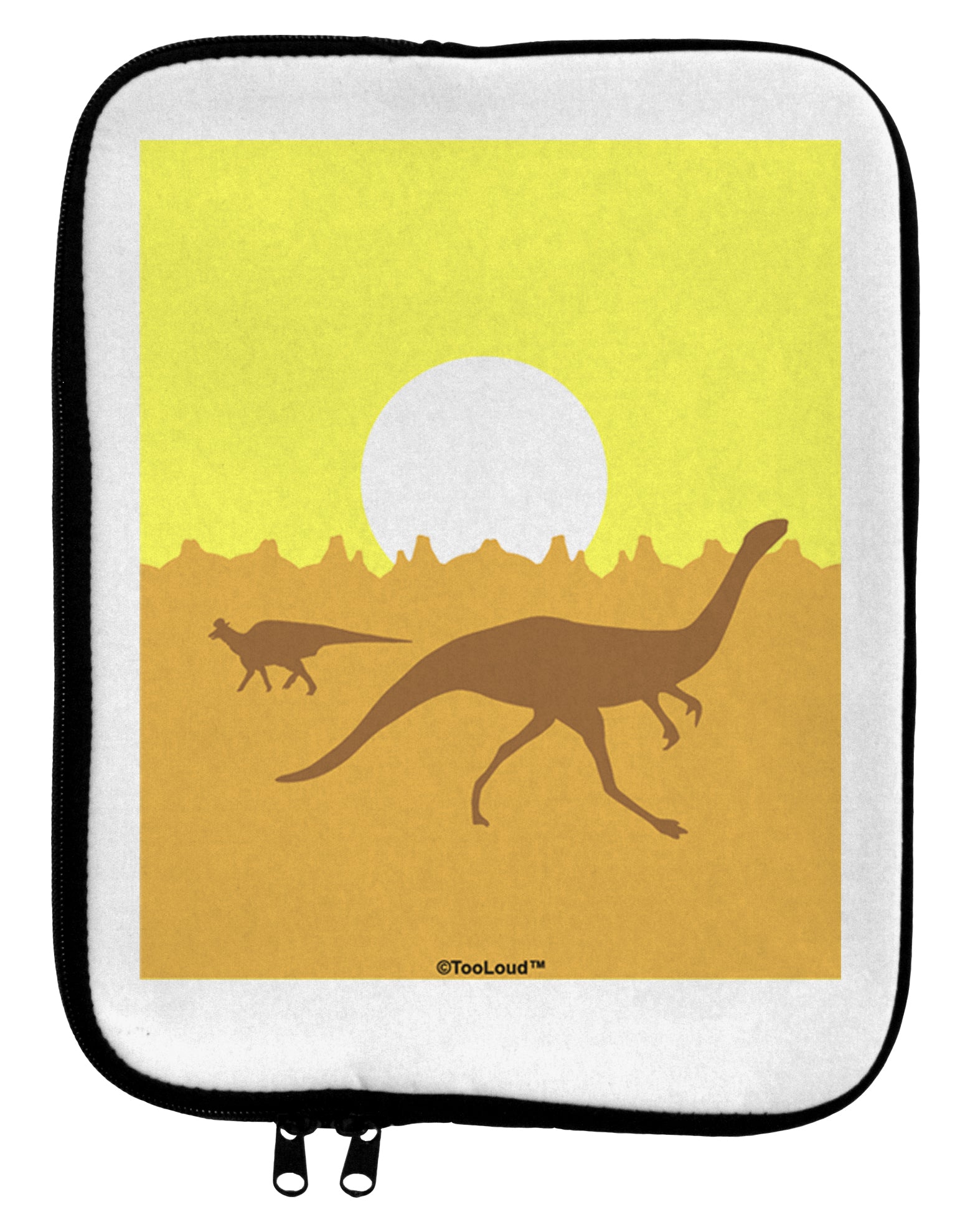 Jurassic Dinosaur Sunrise 9 x 11.5 Tablet Sleeve by TooLoud-TooLoud-White-Black-Davson Sales