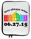 Love Always Wins with Date - Marriage Equality 9 x 11.5 Tablet Sleeve by TooLoud-TooLoud-White-Black-Davson Sales