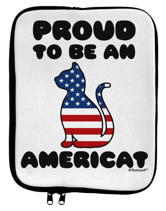 Proud to Be an Americat 9 x 11.5 Tablet Sleeve by TooLoud-TooLoud-White-Black-Davson Sales
